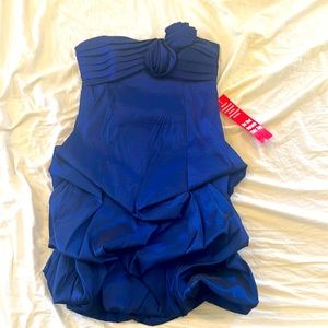 Electric blue strapless short dress size 3